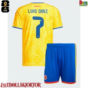 Colombia Luis Diaz #7 Hemmakläder Barn VM 2026 Kortärmad (+ Korta byxor)